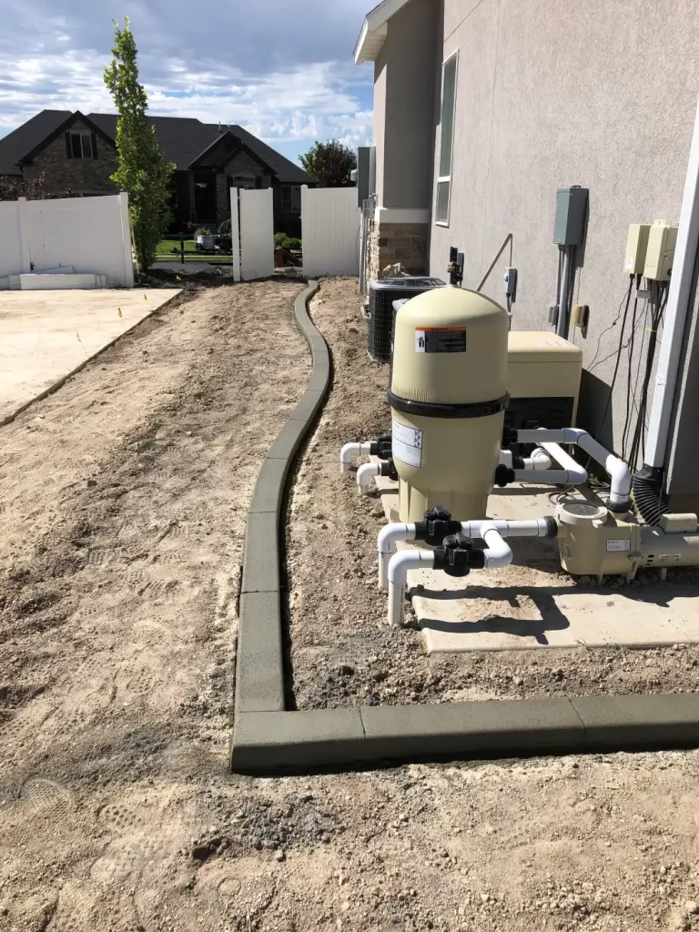 flat style concrete curbing highland utah contractor